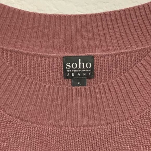 Soho New York & Co Pullover cut-out Lace up 3/4 sleeves Sweater XL - Picture 6 of 11